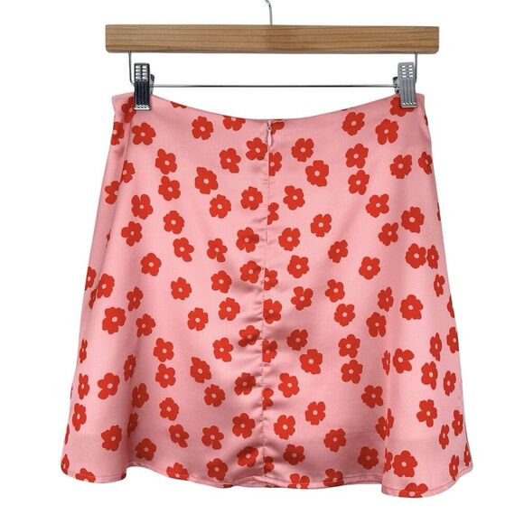 Princess Polly Olton Floral Mini Skirt Small Pink Flower Power Hippie Festival - Picture 2 of 10